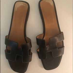 Hermes Oran sandles H black size 40/ 10